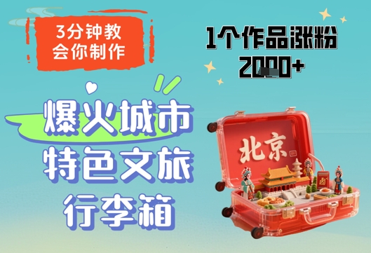 3分钟教会你，制作爆火城市特色文旅行李箱-AI创作学习-提示词应用-短视频玩法AI智创工坊
