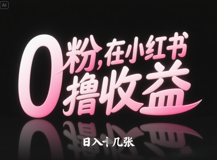 0粉在小红书撸收益，日入几张-AI创作学习-提示词应用-短视频玩法AI智创工坊