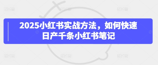 2025小红书实战方法，如何快速日产千条小红书笔记-AI创作学习-提示词应用-短视频玩法AI智创工坊
