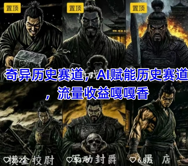 AI赋能历史赛道，流量收益嘎嘎香，狂撸伙伴计划-AI创作学习-提示词应用-短视频玩法AI智创工坊