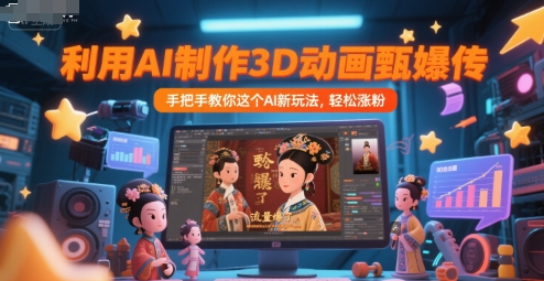 利用AI制作3D动画甄嬛传，流量爆了，手把手教你-AI创作学习-提示词应用-短视频玩法AI智创工坊