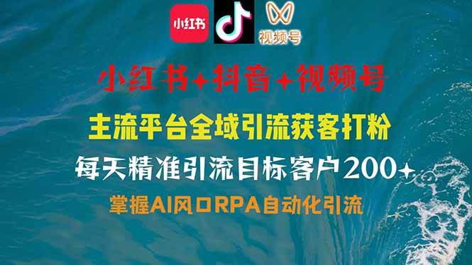 主流平台全自动RPA引流玩法，全行业通用，全自动私信 评论 关注 曝光 截流 自热，引爆私域流量-AI创作学习-提示词应用-短视频玩法AI智创工坊