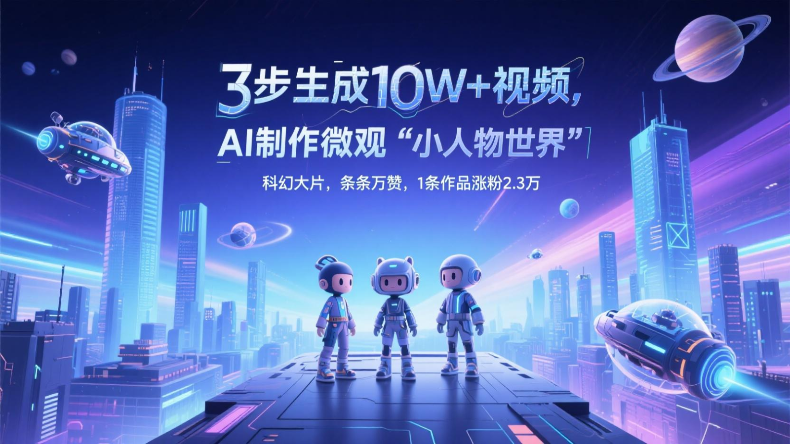 AI制作微观“小人物世界”科幻大片，条条万赞-AI创作学习-提示词应用-短视频玩法AI智创工坊