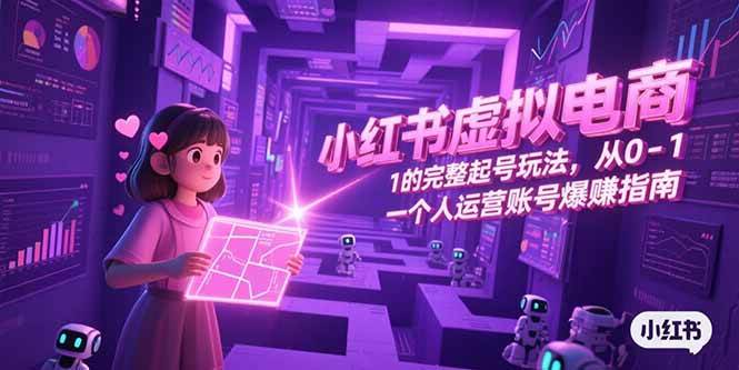小红书虚拟电商，从0-1的完整起号玩法，一个人运营账号爆赚指南-AI创作学习-提示词应用-短视频玩法AI智创工坊