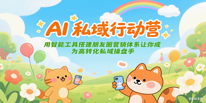 AI私域行动营：用智能工具，搭建朋友圈营销体系，让你成为高转化私域操盘手-AI创作学习-提示词应用-短视频玩法AI智创工坊