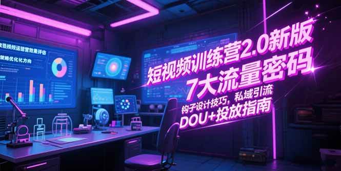 短视频训练营2.0：7大流量密码+钩子设计技巧+私域引流+DOU+投放指南-AI创作学习-提示词应用-短视频玩法AI智创工坊