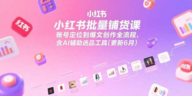 小红书批量铺货课，账号定位到爆文创作全流程，含AI辅助选品工具(更新6月)-AI创作学习-提示词应用-短视频玩法AI智创工坊