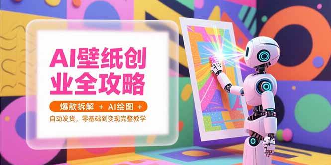 AI壁纸创业全攻略，爆款拆解+AI绘图+自动发货，零基础到变现完整教学+全套资料-AI创作学习-提示词应用-短视频玩法AI智创工坊