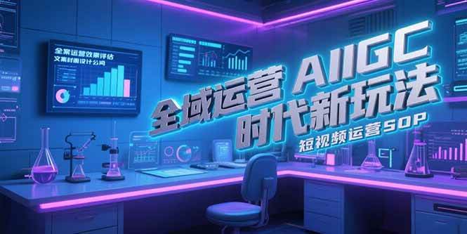 全域运营AIGC：操盘孵化IP打造，文案封面设计公式，短视频运营SOP-AI创作学习-提示词应用-短视频玩法AI智创工坊