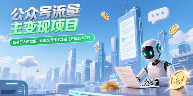 格莱：公众号流量主变现项目：含爆文写作全攻略(更新25年7月)-AI创作学习-提示词应用-短视频玩法AI智创工坊