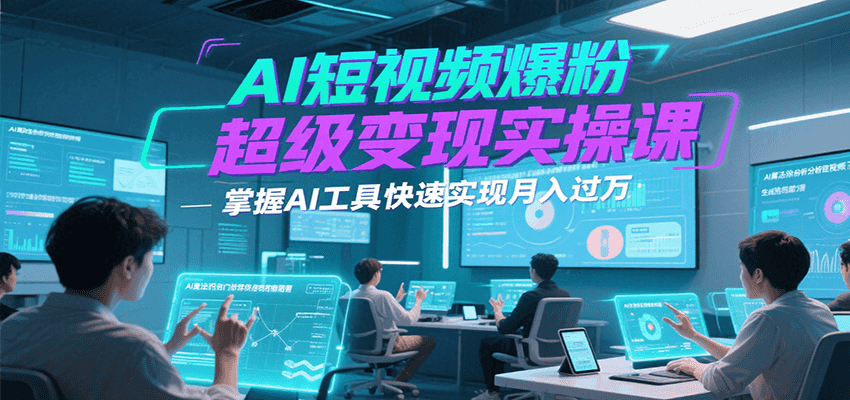 AI短视频爆粉超级变现实操课：一部手机玩转AI流量变现，月入过W-AI创作学习-提示词应用-短视频玩法AI智创工坊
