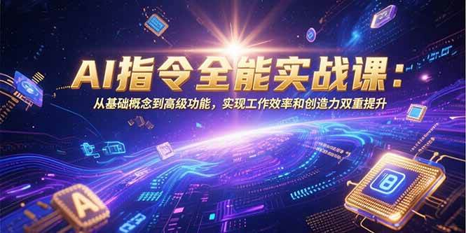 AI指令全能实战课：从基础概念到高级功能，实现工作效率和创造力双重提升-AI创作学习-提示词应用-短视频玩法AI智创工坊
