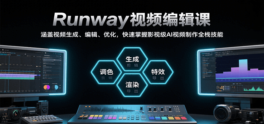 Rumway视频编辑从入门到进阶教程：快速掌握影视级AI视频制作全栈技能-AI创作学习-提示词应用-短视频玩法AI智创工坊