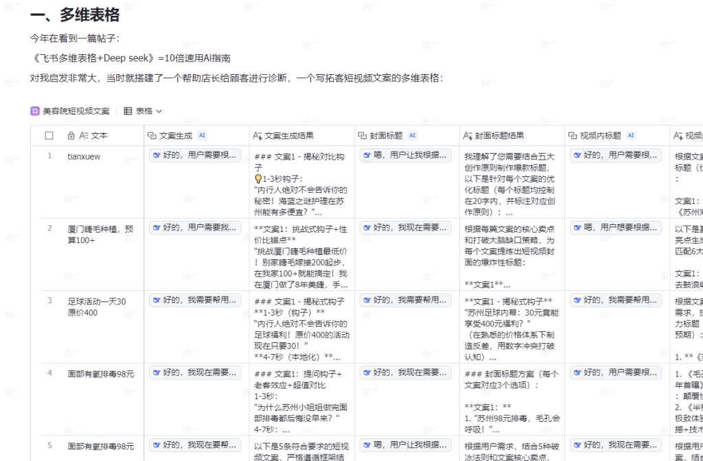 图片[2]-AI创作学习-提示词应用-短视频玩法实体商家（美容行业）：如何搭建一个Ai小程序赋能门店【飞书文档详细教学，附工作流】-AI创作学习-提示词应用-短视频玩法AI智创工坊
