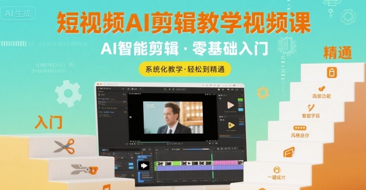 短视频AI创作+剪辑教学视频课，入门到精通【共计260+节课】-AI创作学习-提示词应用-短视频玩法AI智创工坊