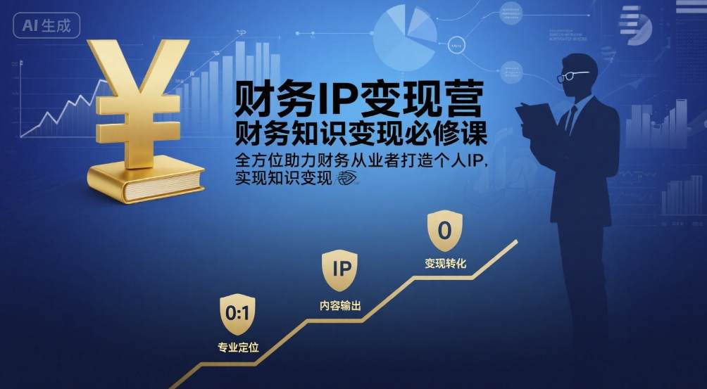 财务IP变现营，财务知识变现必修课，全方位助力财务从业者打造个人IP-AI创作学习-提示词应用-短视频玩法AI智创工坊