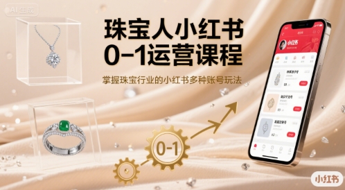 珠宝人小红书0-1运营课程，掌握珠宝行业的小红书多种账号玩法-AI创作学习-提示词应用-短视频玩法AI智创工坊