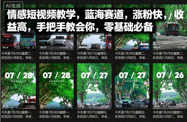 情感短视频教学，蓝海赛道，涨粉快，收益高，手把手教会你-AI创作学习-提示词应用-短视频玩法AI智创工坊